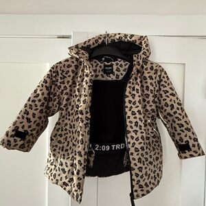 Zara Kids Leopard Print Ski Puffer Jacket